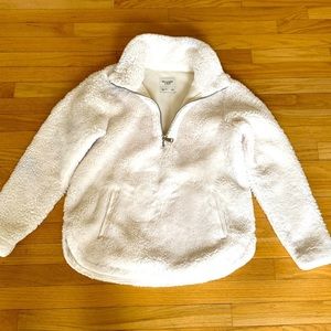 Womens Abercrombie & Fitch Sherpa half-zip pullover Size S